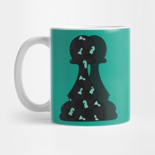 Сhess piece - pawn - black and blue colors pattern Mug